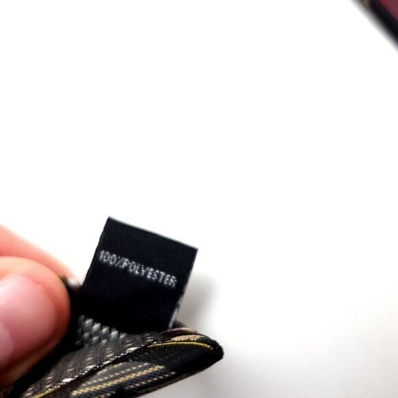 Giorgio Brutini Polyester Tie Gray Beige Red Geometric - Picture 4 of 6